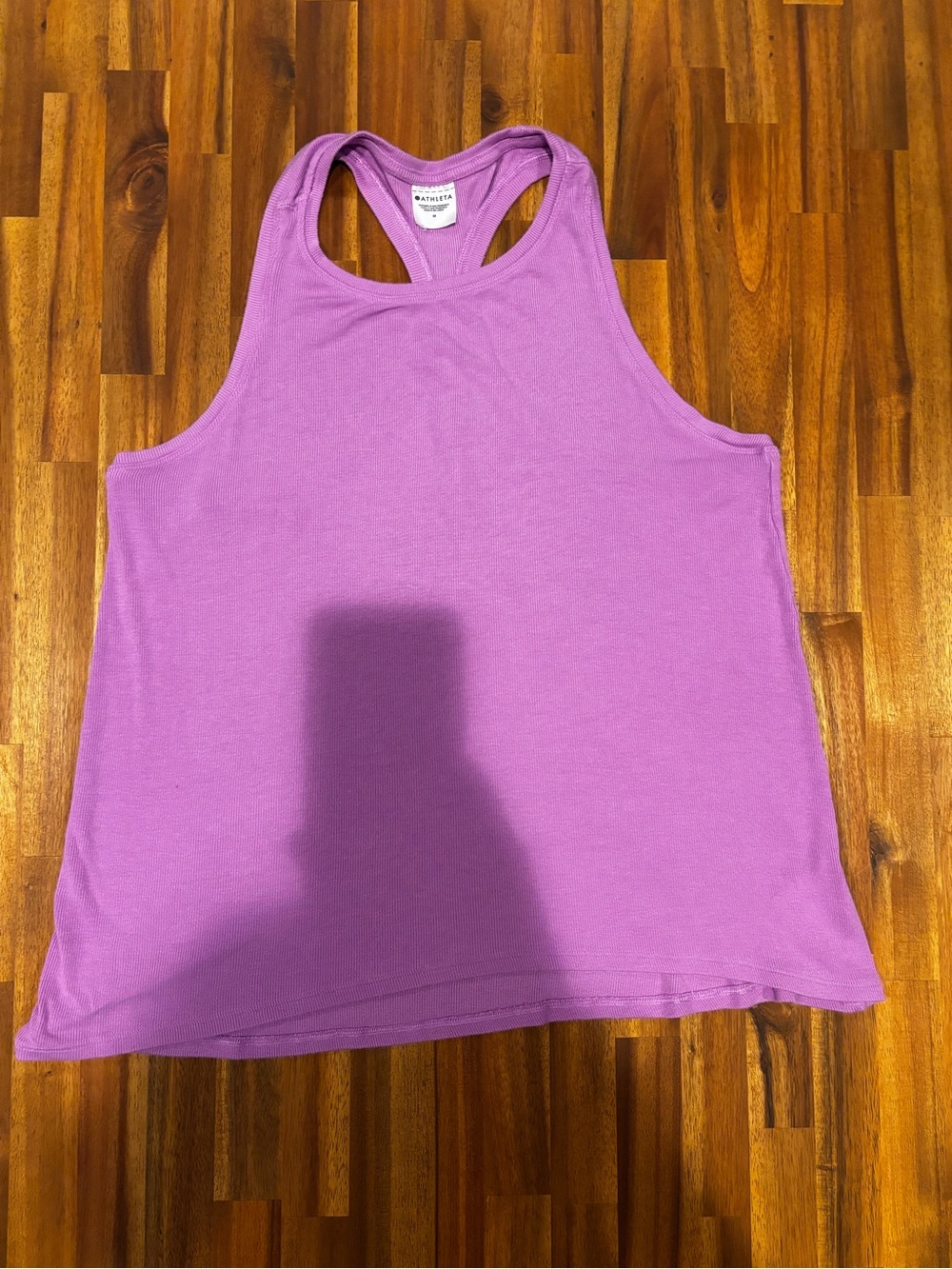 Athleta Ribbed Racerback Tank Top in Bright Purple Medium Flowy